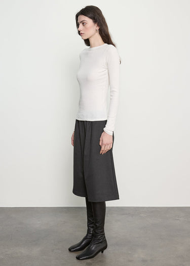 Enza Costa Cashmere Rib Crew in Off White