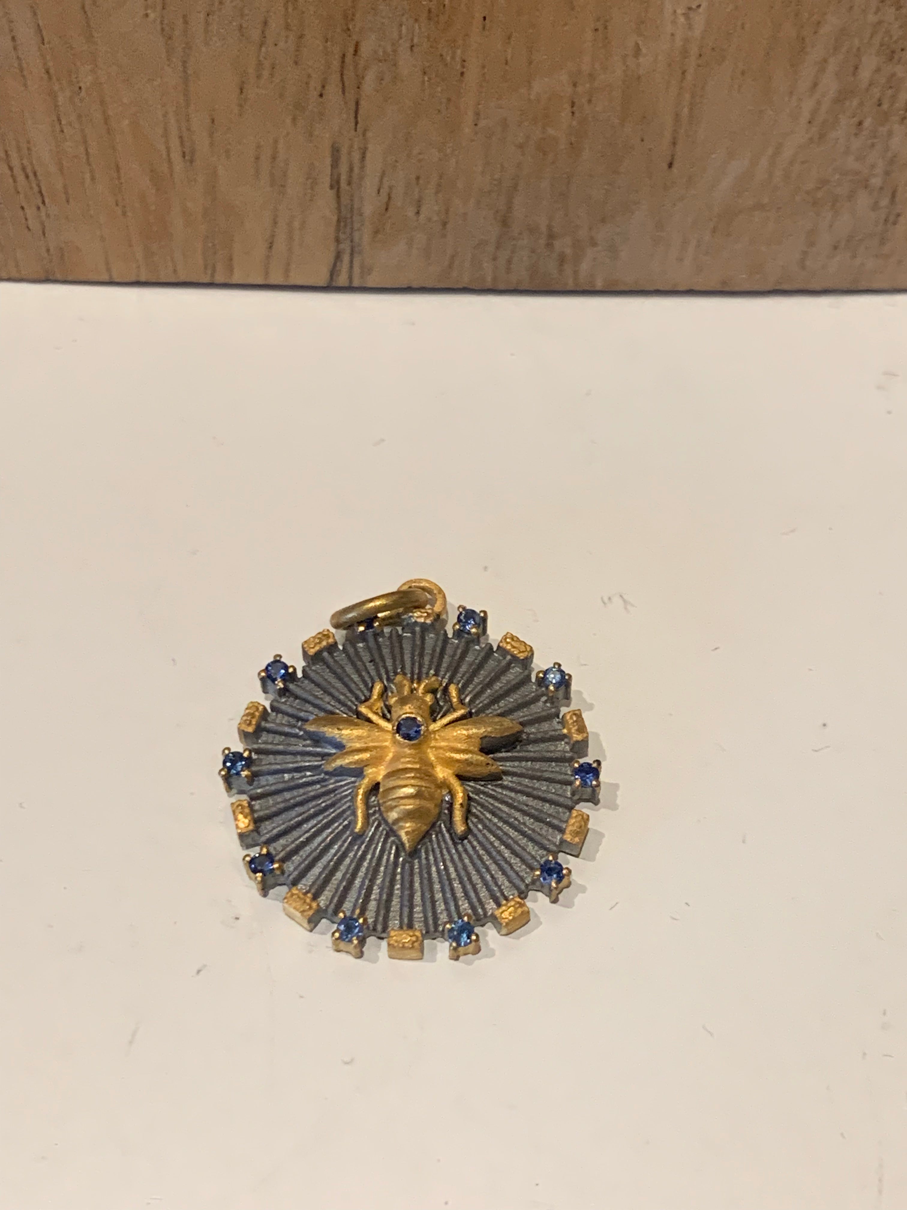 Paula Rosen Bee Sapphire Diamond Pendant