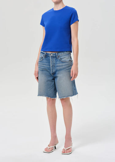 Agolde Adine Shrunken Tee In Cobalt