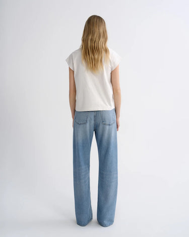 Agolde Bryce Cap Sleeve Tee in Bone