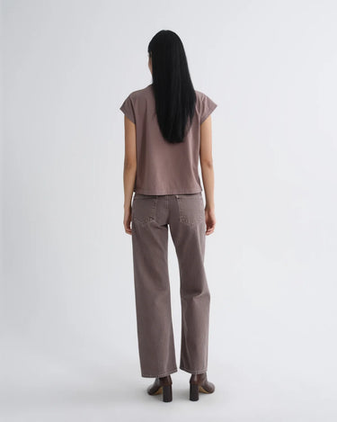 Agolde Bryce Cap Sleeve Tee in Mauvine