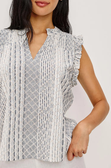 Rails Arlene Top in Striped Eyelet