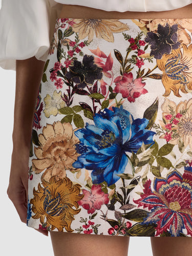 Alice + Olivia Rubi Mini Skirt in Fallen Petals