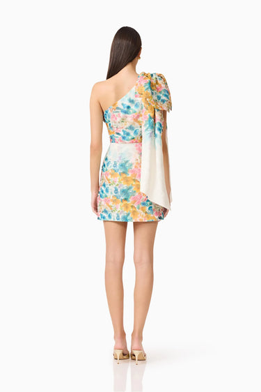 Eliatt Clementina One Shoulder Mini Dress in Multi Floral