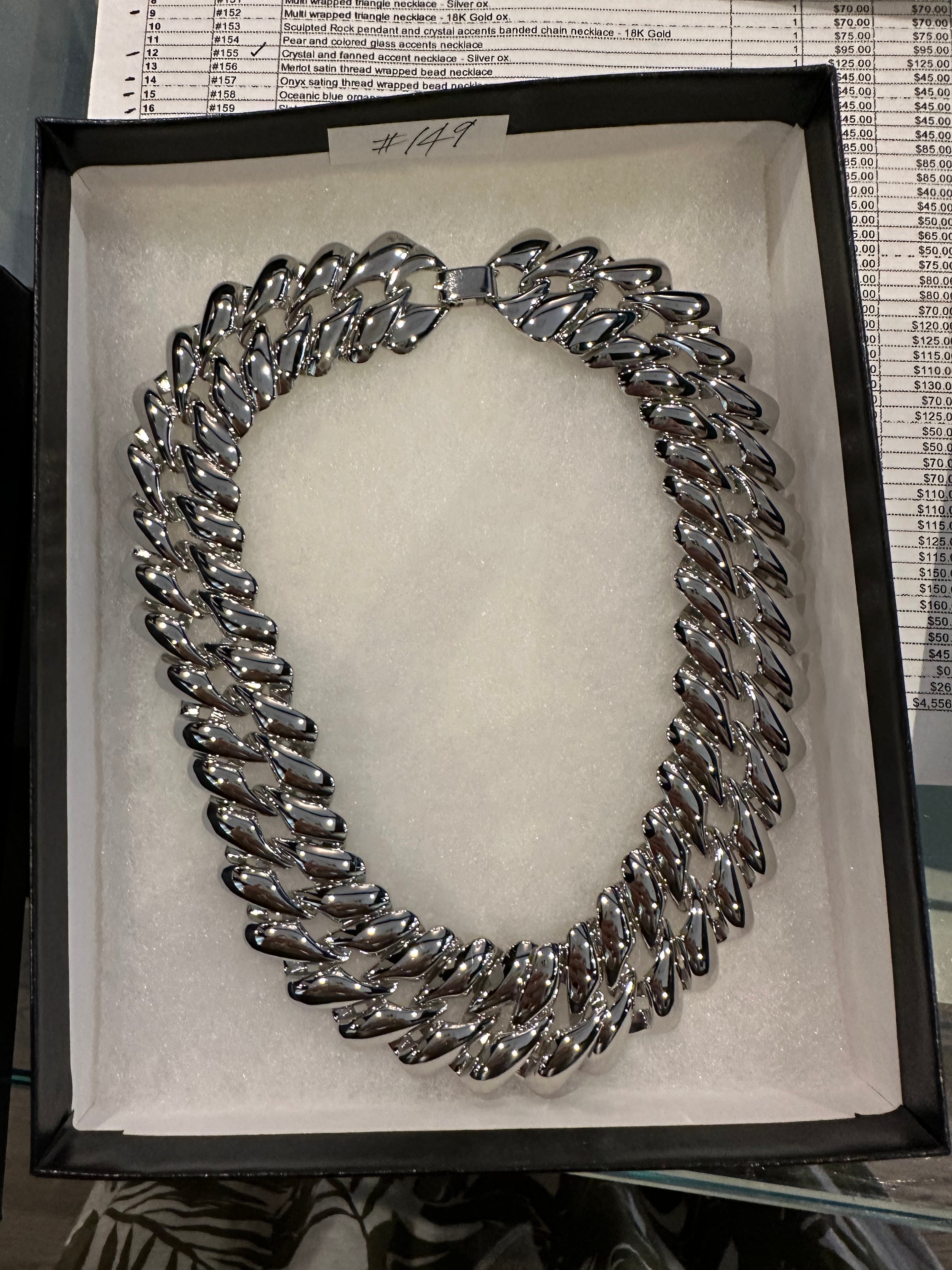Nicole Romano Linked Curb Chain Collar Necklace