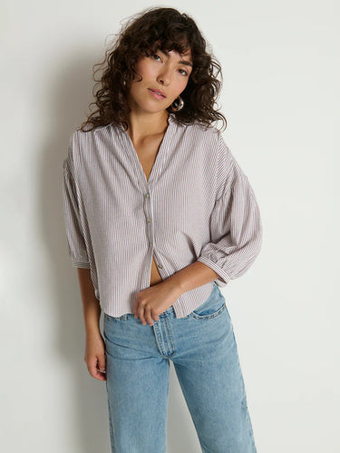 Nation Jaynee Blouse Shirt in Praline Stripe