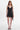 Lamarque Paulina Lace Trim Faux Leather Mini Dress in Black