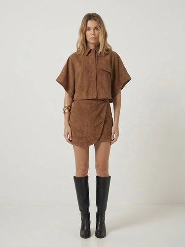 Scarlett Poppies Vontel Skirt in Camel Brown
