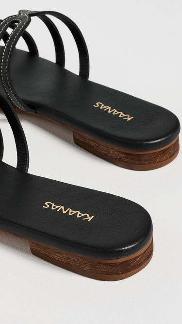 Kaanas Leela Leather Sandals in Black