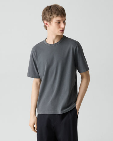 Theory Crewneck Tee in Tinted Tee in Tinted Carbon
