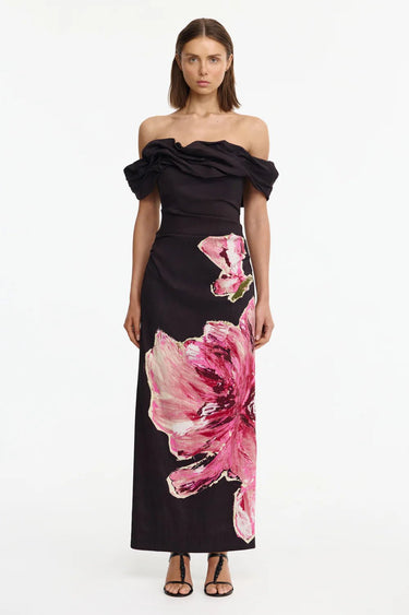 Acler Gifford Maxi Dress in Garnet Magnolia