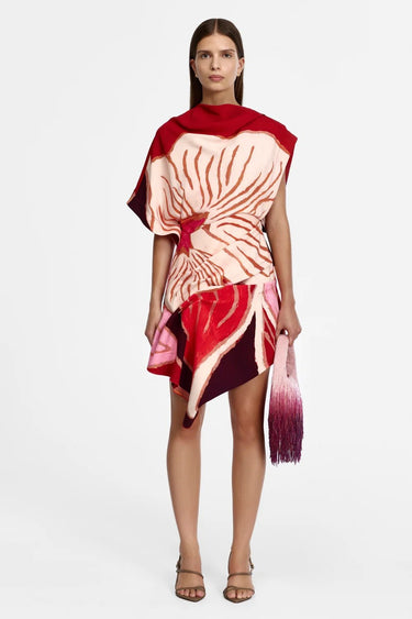 Acler Lindon Mini Dress in Rouge Eclipse