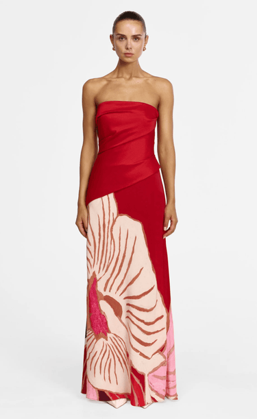 Acler Lingle Maxi Dress in Rouge Eclipse