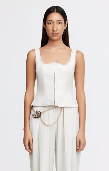 Acler Newbewick Top in Pearl - Estilo Boutique