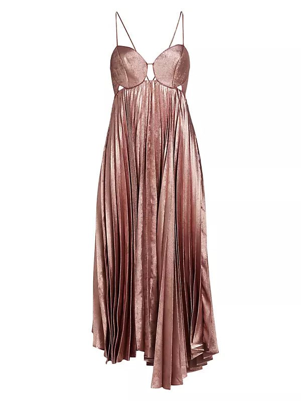 Acler Willcocks Midi Dress in Metallic Pink - Estilo Boutique