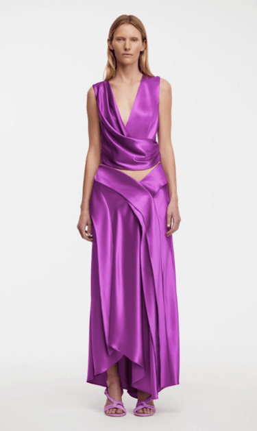 Acler Yewdale Maxi Skirt in Deep Mulberry - Estilo Boutique