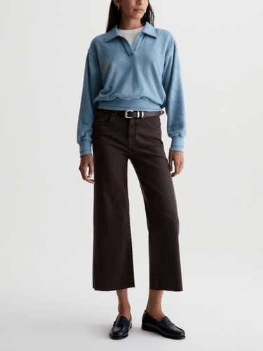 AG Saige Wide Leg Crop Jean in Sulfur Burnt Umber