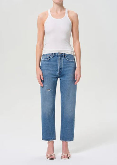 Agolde 90's Crop Mid Rise Straight in Shrine - Estilo Boutique