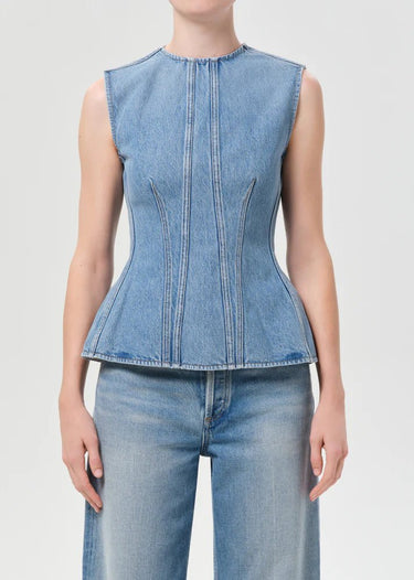 Agolde Corbin Denim Shell Shirt In Danton