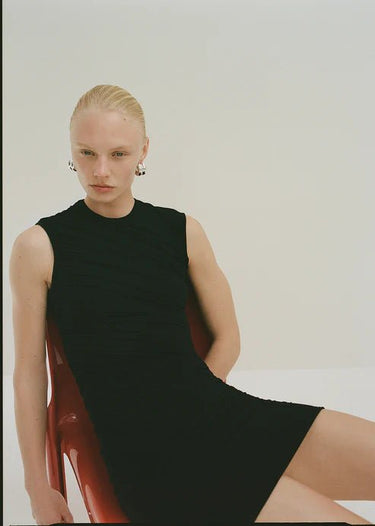 Agolde Ester Twist Dress in Black