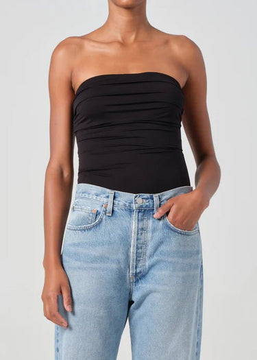 Agolde Gwyneth Strapless Bodysuit in Black - Estilo Boutique