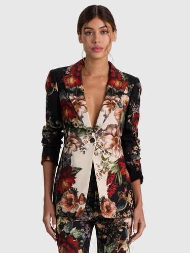 Alice + Olivia Breann Fitted Blazer in Floral Radiance