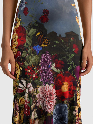 Alice + Olivia Milta Mermaid Slip Dress in Alpine Dawn