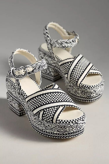 Amambaih Gala Heels in Ivory Black - Estilo Boutique