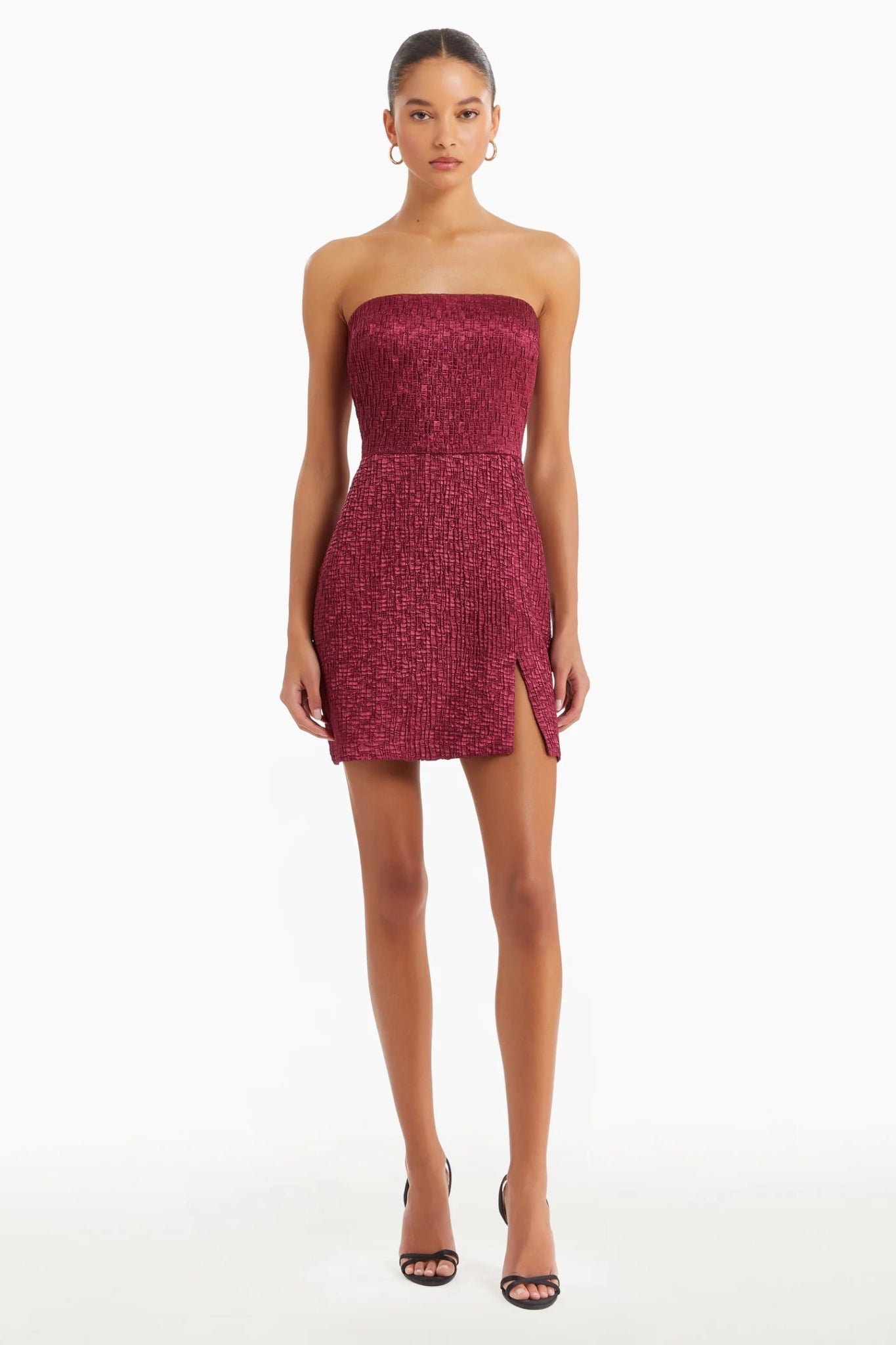 Sleeveless Mini Arely Dress in Burgundy | M