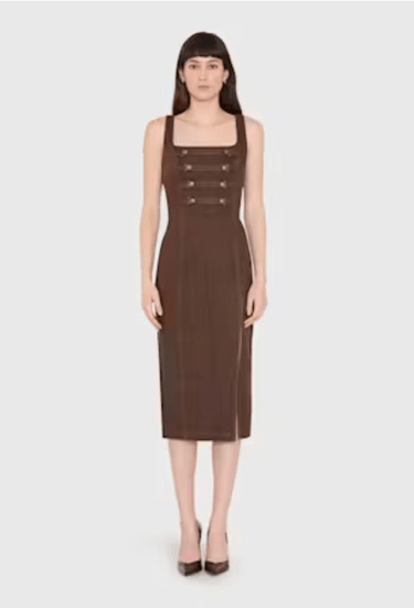 Amanda Uprichard Augustine Midi Dress in Cocoa