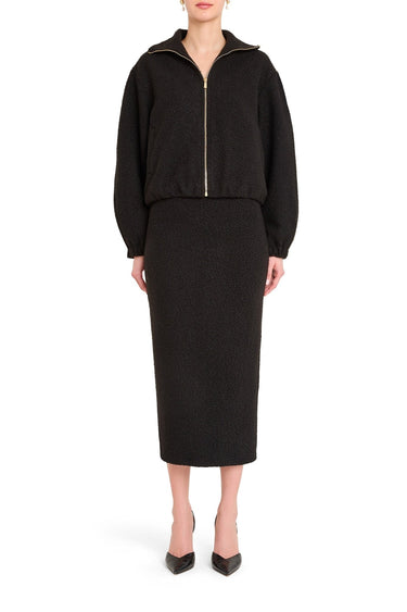 Amanda Uprichard Como Bomber Jacket in Black
