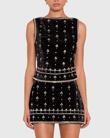 Amanda Uprichard Ines Top in Black