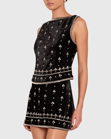 Amanda Uprichard Ines Top in Black