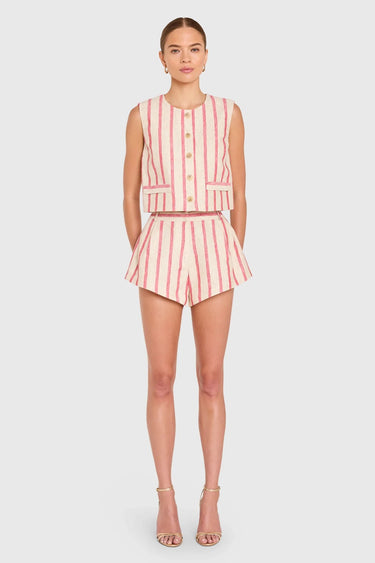 Amanda Uprichard Jeremiah Top in Red Stripe