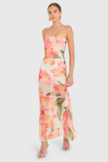 Amanda Uprichard Leo Maxi Dress in Hibiscus