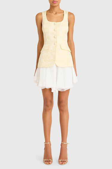 Amanda Uprichard Lilibet Dress in Cornsilk White - Estilo Boutique
