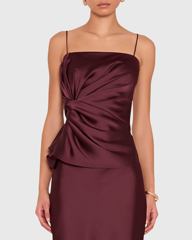 Amanda Uprichard Maci Top in Oxblood