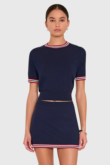 Amanda Uprichard Maia Top in Navy