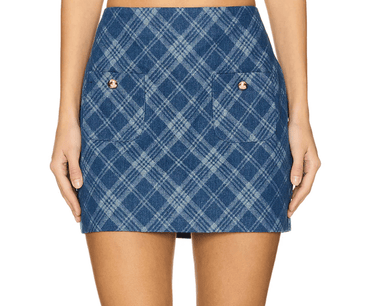 Amanda Uprichard Maven Skirt in Argyle Denim - Estilo Boutique