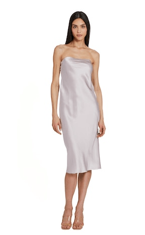 Amanda Uprichard Shiran Silk Dress in Sea Salt - Estilo Boutique