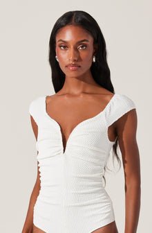 ASTR Ninette Bodysuit in White - Estilo Boutique