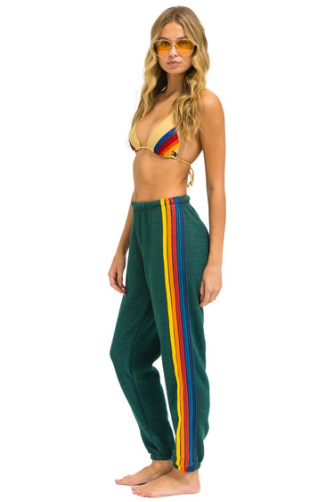 Aviator Nation 5 Stripe Sweatpant in Forrest - Estilo Boutique