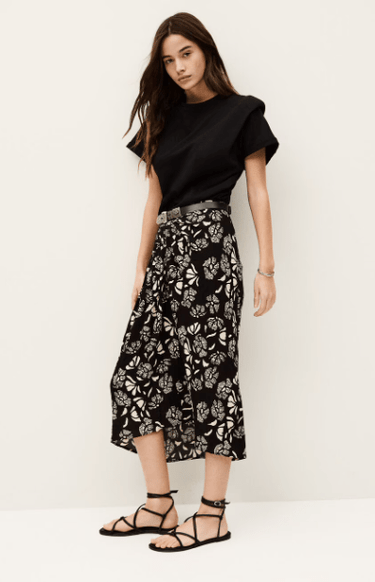 ba&sh Annie Skirt in Noir - Estilo Boutique