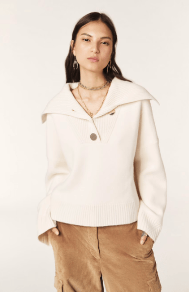 ba&sh Biva Sweater in Ecru - Estilo Boutique