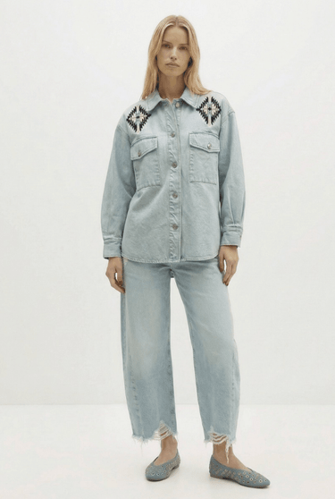Berenice Cienna Denim Shirt in Light Denim Blue
