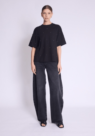 Berenice Enzo Oversize Pearl Tee in Black Forest - Estilo Boutique