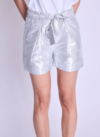 Berenice Solare Silver Metallic Shorts - Estilo Boutique