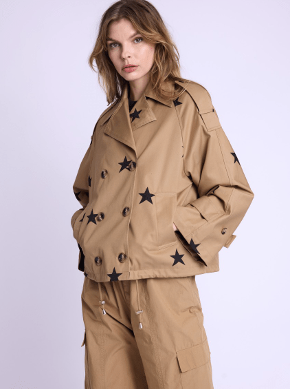 Berenice Vrinda Short Trench Coat in Camel Star - Estilo Boutique