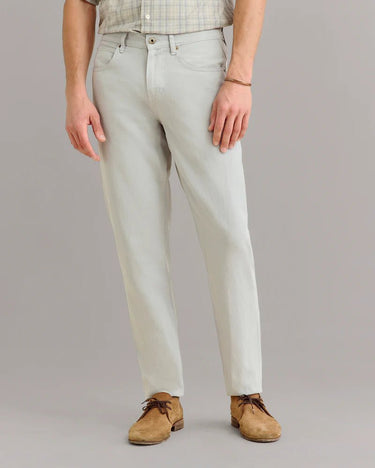 Billy Reid Cotton Linen 5 Pocket Pant in Quarry - Estilo Boutique
