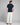 Billy Reid Diamond Sweater Polo in Carbon Blue